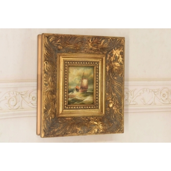 Statek Płynący Przez Wzburzone Morze - Sztorm - Marynistyczny Obraz Olejny