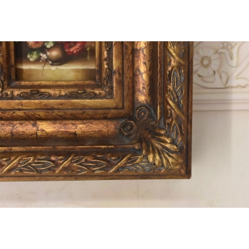 Martwa Natura - Kolorowe Kwiaty w Wazonie - Obraz Olejny Zdobiona Rama