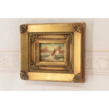 Statek Płynący Przez Wzburzone Morze - Sztorm - Marynistyczny Obraz Olejny