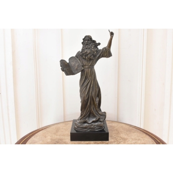 Mojżesz z Tablica - Dziesięć Przykazań - Biblia - Figura Rzeźba z Brązu