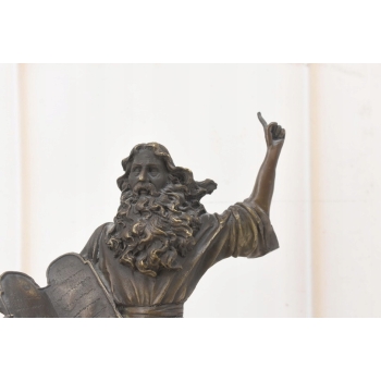 Mojżesz z Tablica - Dziesięć Przykazań - Biblia - Figura Rzeźba z Brązu