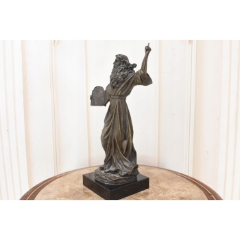 Mojżesz z Tablica - Dziesięć Przykazań - Biblia - Figura Rzeźba z Brązu