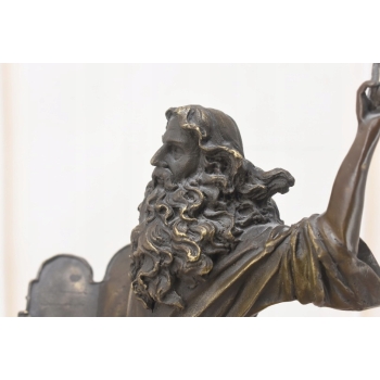 Mojżesz z Tablica - Dziesięć Przykazań - Biblia - Figura Rzeźba z Brązu