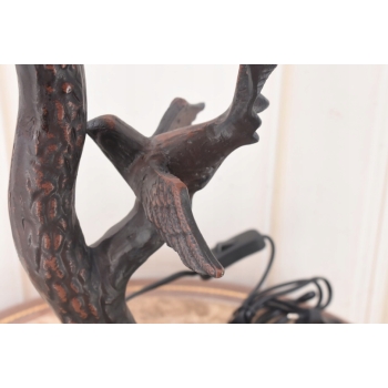 Lampa Witrażowa Tiffany Style - Szkło - Ptaszki na Gałęzi - Lampa Biuro