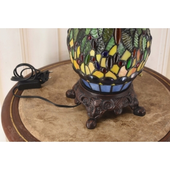 Lampa Witrażowa - Styl Tiffany Glass - Witraż - Ważki Zielona Biuro Ozdoba