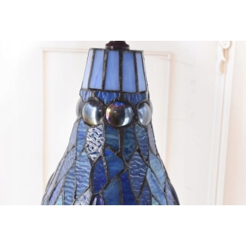 Lampa Witrażowa - Styl Tiffany Glass - Witraż - Ważki Niebieska Ozdoba