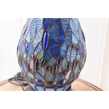 Lampa Witrażowa - Styl Tiffany Glass - Witraż - Ważki Niebieska Ozdoba