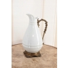 Biała Porcelanowa Karafka - Porcelana + Brąz - Prezent - Dzban - Dekoracja