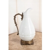 Biała Porcelanowa Karafka - Porcelana + Brąz - Prezent - Dzban - Dekoracja