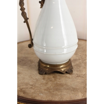 Biała Porcelanowa Karafka - Porcelana + Brąz - Prezent - Dzban - Dekoracja