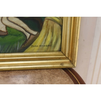 Zofia Stryjeńska - Góral i Góralka - Stary Portret Obraz Olejny