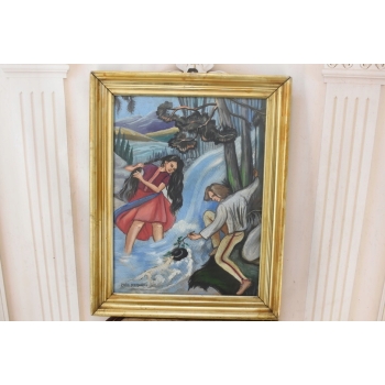 Zofia Stryjeńska - Góral i Góralka - Stary Portret Obraz Olejny