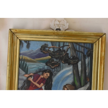 Zofia Stryjeńska - Góral i Góralka - Stary Portret Obraz Olejny