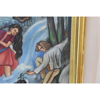 Zofia Stryjeńska - Góral i Góralka - Stary Portret Obraz Olejny