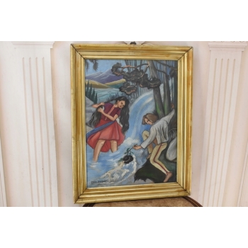 Zofia Stryjeńska - Góral i Góralka - Stary Portret Obraz Olejny