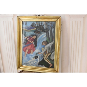 Zofia Stryjeńska - Góral i Góralka - Stary Portret Obraz Olejny