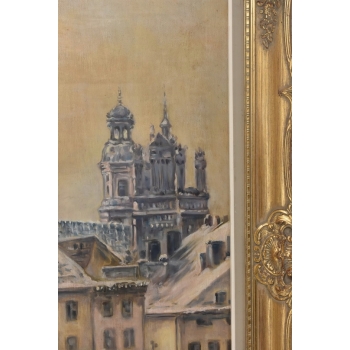 W. Chmieliński - Warszawa Kolumna Zygmunta - Stary Obraz Olejny