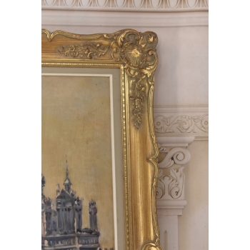 W. Chmieliński - Warszawa Kolumna Zygmunta - Stary Obraz Olejny