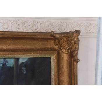 WOJCIECH KOSSAK - Myśliwy na Koniu Polowanie Par Force - Piękny Stary Obraz