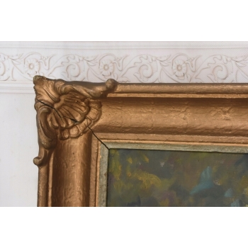 WOJCIECH KOSSAK - Myśliwy na Koniu Polowanie Par Force - Piękny Stary Obraz