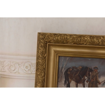 Wojciech Kossak - Powrót Żołnierza z Wojny - Polski Stary Obraz Olejny