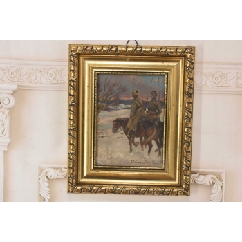 Wojciech Kossak - Zwiad Patrol - Polski Stary Obraz Olejny