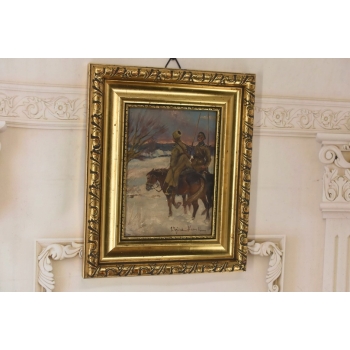 Wojciech Kossak - Zwiad Patrol - Polski Stary Obraz Olejny