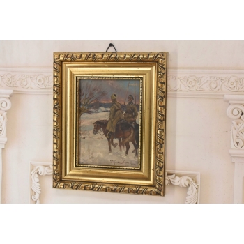 Wojciech Kossak - Zwiad Patrol - Polski Stary Obraz Olejny