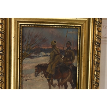 Wojciech Kossak - Zwiad Patrol - Polski Stary Obraz Olejny