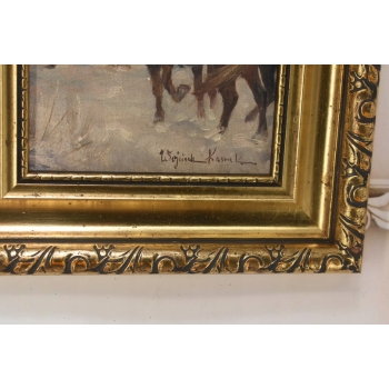 Wojciech Kossak - Zwiad Patrol - Polski Stary Obraz Olejny