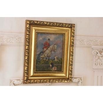 Wojciech Kossak - Myśliwy z Psami - Polski Stary Obraz Olejny