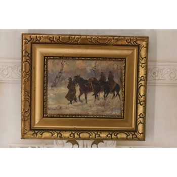 Wojciech Kossak -Polscy Żołnierze na Koniach - Polski Stary Obraz Olejny