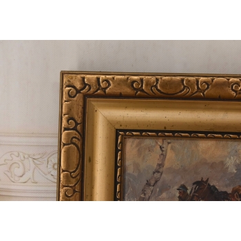 Wojciech Kossak -Polscy Żołnierze na Koniach - Polski Stary Obraz Olejny