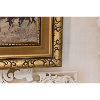 Wojciech Kossak -Polscy Żołnierze na Koniach - Polski Stary Obraz Olejny