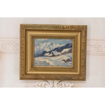 Stefan Filipkiewicz - Widok na Tatry Rysy - Polski Stary Obraz Olejny