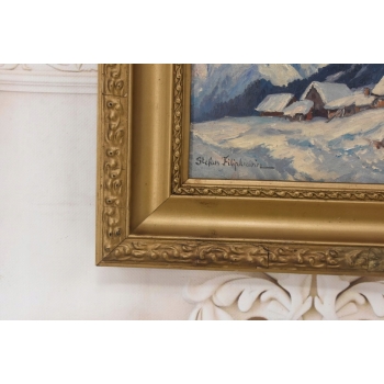 Stefan Filipkiewicz - Widok na Tatry Rysy - Polski Stary Obraz Olejny