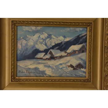 Stefan Filipkiewicz - Widok na Tatry Rysy - Polski Stary Obraz Olejny