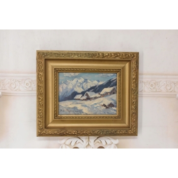 Stefan Filipkiewicz - Widok na Tatry Rysy - Polski Stary Obraz Olejny