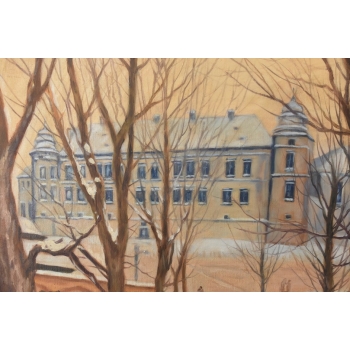 J. Fałat - Wawel - Widok na Zamek Królewski - Stary Polski Obraz - Kolekcja