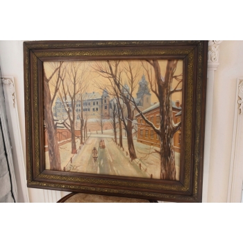 J. Fałat - Wawel - Widok na Zamek Królewski - Stary Polski Obraz - Kolekcja