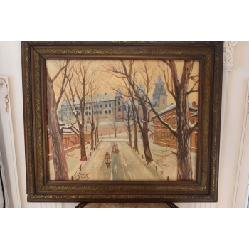 J. Fałat - Wawel - Widok na Zamek Królewski - Stary Polski Obraz - Kolekcja