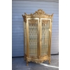 Duża Francuska Witryna 100% Drewno - GIĘTE SZYBY Gablota Serwantka