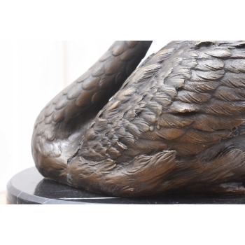 Dostojny Łabędź - Brąz - Granitowa Podstawa - Figura z Brązu - Dekoracja