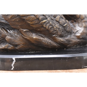 Dostojny Łabędź - Brąz - Granitowa Podstawa - Figura z Brązu - Dekoracja