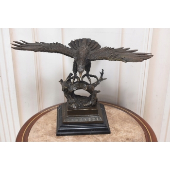 Atakujący Orzeł z Brązu - Sokół Jastrząb - Figura Rzeźba Brąz - Dekoracja