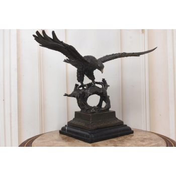 Atakujący Orzeł z Brązu - Sokół Jastrząb - Figura Rzeźba Brąz - Dekoracja