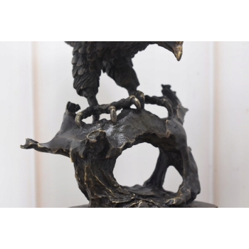 Atakujący Orzeł z Brązu - Sokół Jastrząb - Figura Rzeźba Brąz - Dekoracja