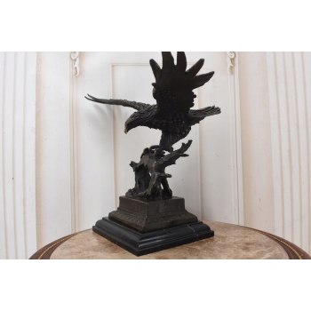 Atakujący Orzeł z Brązu - Sokół Jastrząb - Figura Rzeźba Brąz - Dekoracja