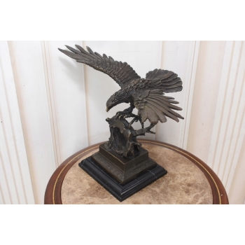 Atakujący Orzeł z Brązu - Sokół Jastrząb - Figura Rzeźba Brąz - Dekoracja