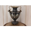 Czarny Porcelanowy Wazon z Ważkami - Amfora Puchar - Porcelana + Brąz